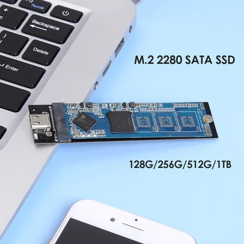 M. 2 SATA SSD 128GB 512 gb un 256 gb, 1 TB 3D NAND NGFF M2 2280 SSD Iekšējo Cieto Disku + USB Type C stāvoklī M. 2 Adaptera Komplekts Deskt