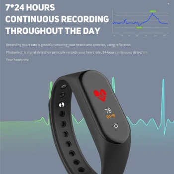 M4 Smart Joslā Aproce Veselības Sirdsdarbības Ātrums, asinsspiediens Veselības ātruma Monitors, Pedometrs Sporta Aproce melna