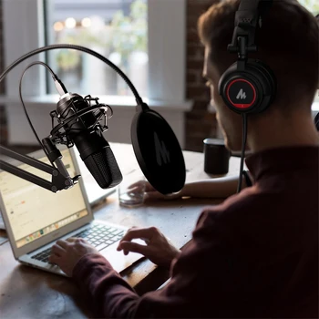 MAONO A04H USB Mikrofons ar Studio Headphone Set 192kHz/24 bitu Vokālā Kondensatoru Cardioid Podcast Mik Mac un Windows