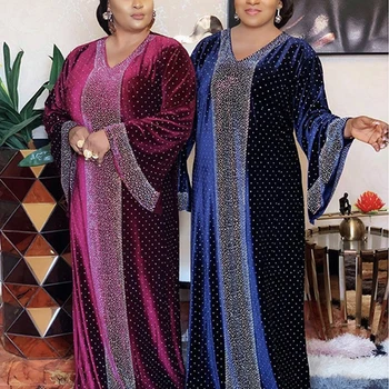 MD Bangladeša Musulmaņu Sieviešu Abaya Kleita Luksusa Kaftan Spīdīgas Kristāla Sieviešu Galabiyat Lielo Izmēru Modes turku Islāma Apģērbi