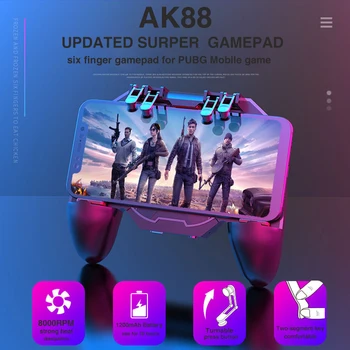 MEMO AK88 SEŠU Pirkstu Gamepad Kontrole PUBG Mobilās Spēles Android viedtālrunis, iOS Dzesēšanas Ventilatoru Gamepad Kontrolieris ar 1200mAh