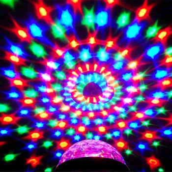 MINI Balss Vadība RGB LED Skatuves Gaismas Kristāla Burvju Bumbu, Skaņas Kontroles Lāzera Skatuves Gaismas Efektu Mājas Puse, Disko Klubu DJ Gaismas