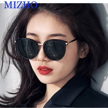 MIZHO Nano Vakuuma Pārklāšanas Augstas Kvalitātes Spogulis Saulesbrilles Sieviešu Polarizētās Ovāls UV400 HD Objektīvs, Saules Brilles Cat eye Kārtas 2020