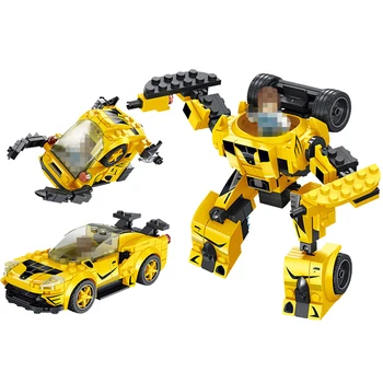 MKTOYS Roboti Ātrums Čempionu Super Sacīkšu Auto Celtniecības Bloki Pilsētas Creator 3 IN 1 Pārveidot Mini Ķieģeļi CILMES Rotaļlietas, Dāvanas Mazulis