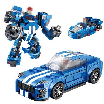 MKTOYS Roboti Ātrums Čempionu Super Sacīkšu Auto Celtniecības Bloki Pilsētas Creator 3 IN 1 Pārveidot Mini Ķieģeļi CILMES Rotaļlietas, Dāvanas Mazulis