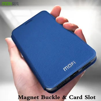 MOFi paredzēti Redmi Piezīme 8 Pro Gadījumā Mi Note8 8Pro Magnēts Sprādzes Pārsegu Xiaomi Stāvēt Mājokļu Kartes Slots TPU PU Ādas Katalogs