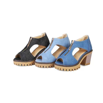 MORAZORA 2020 jaunākais denim sieviešu sandales peep toe augstpapēžu kurpes platformas kurpes modes zip vasaras kleitu, kurpes dāmas biroja kurpes