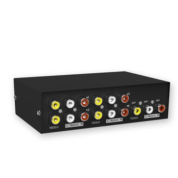 MT-VIKI 4 Port AV Switch RCA komutatoru Audio / Video Pārslēgs 4 Ieejas 1 Izeja Audio un video switche MT-431AV