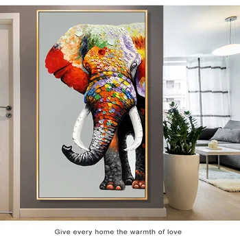 MUTU Krāsains Naftas Āfrikas Ziloņi Cuadros Kanvas Glezna Savvaļas Mākslas Dzīvnieku Skandināvijā Plakāti un Izdrukas Sienas Dzīvojamā Istabā