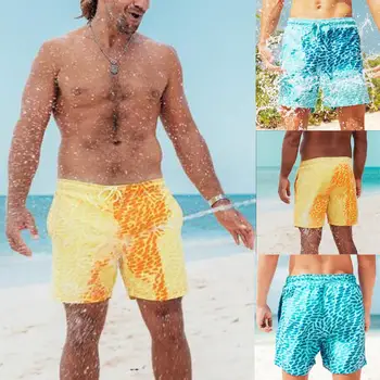 Magic Krāsa Mainās Peldēt Šorti Vīriešiem Ātri Sausā Un Karstā Ūdens Krāsas Sērfošanu Valdes Peldkostīmi Šorti Riepas Beach Peldkostīms