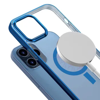 Magnectic Lietā Par iPhone 12 Pro Max 12 mini Lietā Ātru Bezvadu Lādēšanas Triecienizturīgs Pilnīgu Aizsardzību Caurspīdīga Lietā