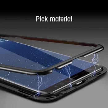 Magnētiskais Metāla Case For Samsung Galaxy S20 Ultra S10 S8 S9 Plus S7 Malas Vāciņš Samsung Galaxy A51 A71 A10 A20 A30 A50 A70