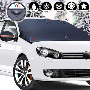 Magnētiskā Automašīnas Priekšējā Vējstikla Pārsegs Vējstiklu Sniega sega, Ar Spoguli Aizsargs Segtu Sniegs, Sals Saulessargs Protector Anti-miglas