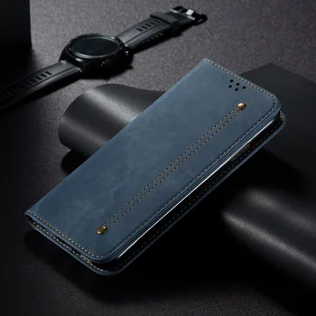 Magnētiskā Džinsa Āda Flip Case for Huawei P30 Mate 30 Pro Lite P Smart Z Y9 Ministru 2019 Hono 10es 20 8x Luksusa Seifs Grāmatas Vāka