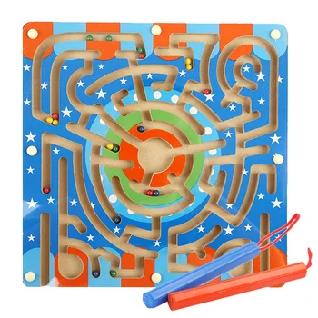Magnētiskā Nūjiņa Wiggles un Tārpi, Marmors Labirints Koka Dzīvnieku Labirints Izglītības Bērniem, bērnu Audzināšana Ģimenes Spēles Rotaļlietas