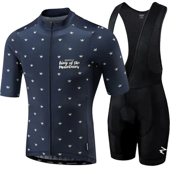 Maillot JAUNU abbigliamento ciclismo estivo 2018 riteņbraukšana apģērbu komplektus ar īsām piedurknēm krūšautlenču bikses vīriešu vasaras maillot ciclismo komplekti