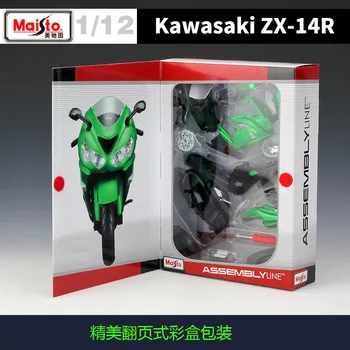 Maisto 1:12 Kawasaki ZX 14R saliktas automašīnas, celtniecības bloki, kopā sakausējuma motocikla modeli Lējumiem Sakausējuma Motocikla Modeli Rotaļlietas