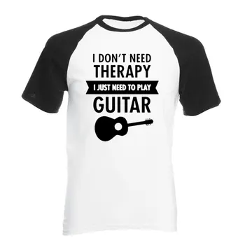 Man nav Vajadzīga Terapija - es Vienkārši Nepieciešams, Lai Spēlēt Ģitāru T Krekls Smieklīgi Tshirt Mens O-veida Kakla Apģērbs reglāns Īsām Piedurknēm Camisetas T-shir