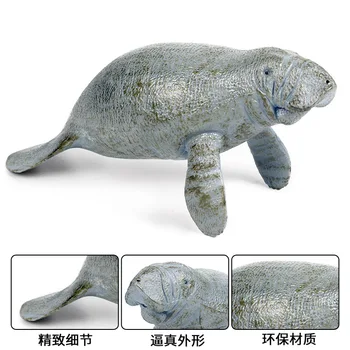 Manatee Dzīvnieku Modelis Rīcības Attēls Jūras Dzīvnieku Darbības Rādītāji Kolekcija PVC Bērnu Izziņas Rotaļlietas