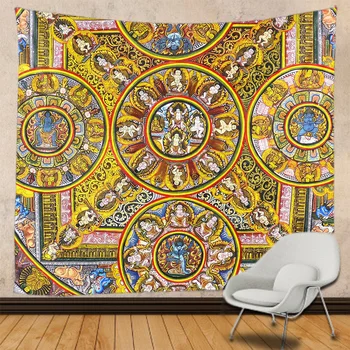 Mandala gobelēns maģija mājas apdare gobelēns Hipiju Bohēmijas spilveniem dīvāna segu, jogas paklājiņš, sienas gobelēns