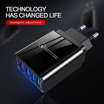Marjay 48W Ātru Lādētāju 3.0 4.0 USB Cherger 4 Porti Ātra Uzlāde Mobilā Tālruņa Lādētājs, iphone, Samsung S10 A50 Xiaomi Huawei