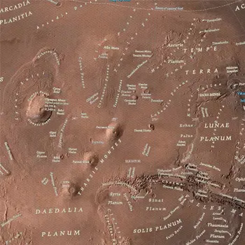 Marsa Karti Sīki ilustrācija Konkrētu Skaidrojumu, Mājas Dekoru Mācību Izglītības Sienas Uzlīmes Izsmalcinātu Audekls Drukāt Plakātu