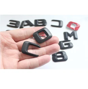 Matt Black Red 3D Burti Bagāžnieka Emblēmu Emblēmas Nozīmītes Mercedes Benz AMG C63 C63s E63s S63s CLS63s GLE63s GLS63s CDI 4MATIC