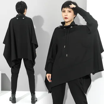 Max LuLu Jauno 2020. Gadam Korejiešu Modes Dizaineris Dāmas Lielgabarīta Zaudēt Krekli Sieviešu Ikdienas Rudens Hoodies Sieviešu Melnas Drēbes