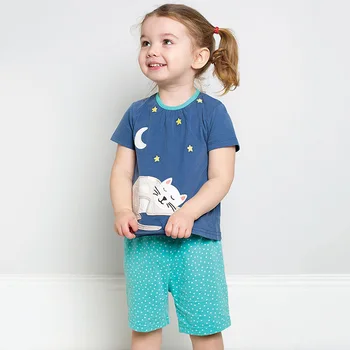 Maz maven zīmola bērniem 2019 vasaras bērnu, zēnu, meiteņu apģērbi no kokvilnas bērnu komplekti dzīvnieku kaķis drukas t krekls + šorti