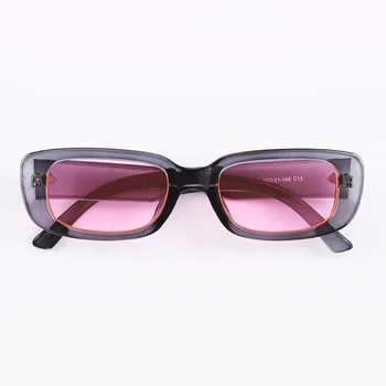 Mazu Retro Taisnstūra Plānas Rāmja Brilles UV400 Vīrieši Sievietes Sexy Dāmas Pārredzamu Saules Brilles Sieviete Melnā Objektīvs