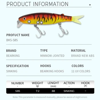 Mazumtirdzniecības 2016 labas zvejas lures platgalve,kvalitātes profesionālu ēsmas 8.8 cm/7.2 g,bearking karstā modelis crankbaits penceil ēsmu popers