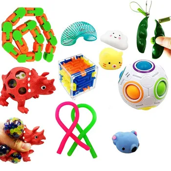 Maņu Rotaļlietas Pack Set Bumbu Autisms, ADHD Trauksme Terapijas Rotaļlietas Maņu Fidget Rotaļlietas EDC Stress Atvieglojums Puses Fidget Rotaļlietas Bērniem