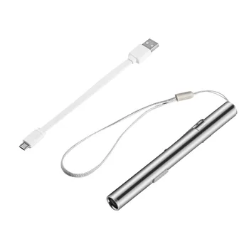 Medicīnas Ērts Portatīvo Pen Gaismas USB Uzlādējams Mini Enerģijas taupīšanas Lukturīti LED Lukturītis ar Nerūsējošā Tērauda Klipsi
