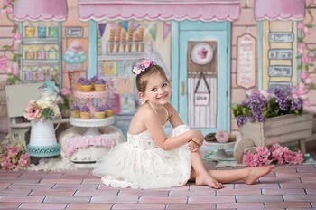 Mehofond Fotogrāfijas Fona Saldējums Shoppe Sweet Candy Baby Dušas Dzimšanas Dienas Svinības Photocall Foto Studijas Fonu