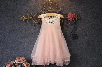 Meitene Kleita Rozā Baby Girl Apģērbu Vasaras Mežģīņu Ziedu Tutu Princešu Bērniem, Kleitas Meitenēm,vestido infantil,Bērnu Drēbes