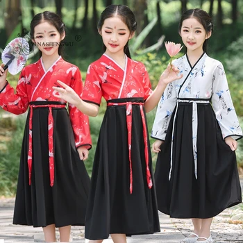 Meitene, Topi, Svārki Celtņa Drukāt Komplekti Japāņu Drēbes, Ģērbšanās Kimono Kostīms, Bērnu, Bērnu Tradicionālo Ziedu Izšuvumi Bērniem Yukata Drēbes