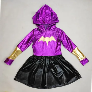Meitenes Supervaronis Pelēkā Vārna Kleita Batgirl Cosplay Kostīms Bērniem Tutu Kleita Halovīni Kostīms Puse Kleita 3-9 Gadi