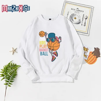 Meitenēm Apģērbi Zēniem Apģērbi Multiplikācijas Filmu Radošo Basketbola Drukāšanas Ikdienas Krekls Ar Garām Piedurknēm Krekli Hipster Pulovers