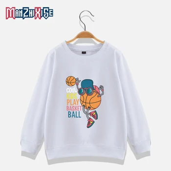 Meitenēm Apģērbi Zēniem Apģērbi Multiplikācijas Filmu Radošo Basketbola Drukāšanas Ikdienas Krekls Ar Garām Piedurknēm Krekli Hipster Pulovers