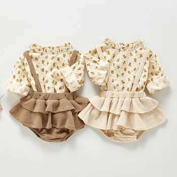 Melario Baby Meitenes Romper Salds Pavasara Jaundzimušā Apģērbu Ziedu Toddler Meiteņu Kombinezonus Savirmot Zīdaiņu Bērnu Jumpsuit