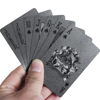 Melns Matēts Plastmasas Poker Kartes PET Ūdensizturīgs Spēļu Kārtis, Galda Spēles, Ģimenes Izklaides Puse Piliens Kuģis