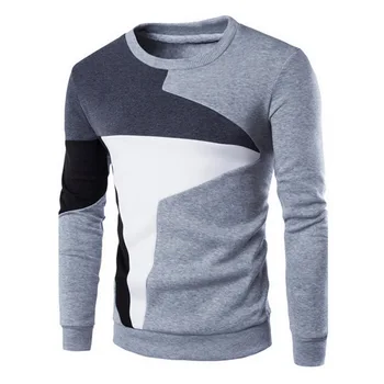 Mens Casual Krāsu Saskaņošanas Džemperi 2019 Jaunu Modes Adīšanas Kvalitāti garām Piedurknēm O-veida kakla Slim džemperis hombre J671