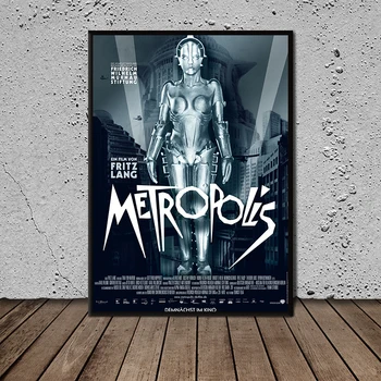 Metropolis Filmu Sienu, Mākslas Plakātu, Audekls Gleznošanai Ziemeļu Sienas, Attēlus, Viesistaba, Mājas Dekoru, Bez Rāmja