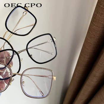 Metāla Melns Classic Laukumā Skaidrs, Brilles Rāmis Sievietēm, Vīriešiem, Modes Anti Zilā Gaisma Brilles Notīrīt Objektīvu Optiskās Lasīšanas Brilles