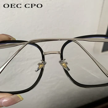 Metāla Melns Classic Laukumā Skaidrs, Brilles Rāmis Sievietēm, Vīriešiem, Modes Anti Zilā Gaisma Brilles Notīrīt Objektīvu Optiskās Lasīšanas Brilles