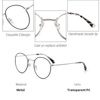 Metāla Sievietēm, Optiskās Brilles Rāmis Biznesa Vintage Kārta Skaidrs, Objektīvs Tautas Pārredzamu Tuvredzība Sieviešu Brilles Rāmis#BR1811