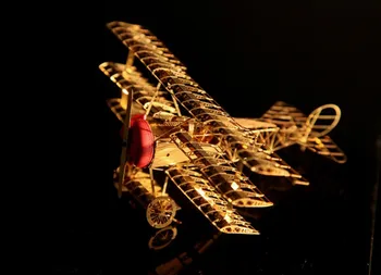 Metāla būvkonstrukciju Komplekti 3D Fokker DR 1 Pasaules Kara 1 Cīnītājs Trīs spārnu Gaisa kuģi, Lidmašīnas Jigsaw Puzzle Montāža Miniatūras Modeli, Rotaļlietas
