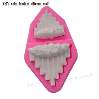 Mežģīņu modelis ar Tekstūru cukura apdares līdzeklis, lai kūka pagrieziena mala Attēls silikona veidnē silikona veidnes F0916