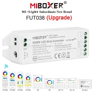 MiBOXER FUT038 Uzlabot 2.4 G RGBW LED Lentes Kontrolieris DC12V~24V 12A Atbalsta Viedtālrunis APP / RF / Alexa, Google Balss Vadība