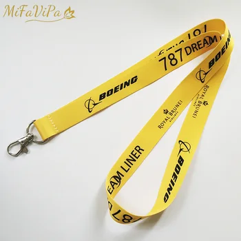 MiFaVipa Ziemassvētku Dāvanu Boeing Kakla Siksna Chaveiro Atslēgu piekariņi Dzeltena Boeing llavero Siksniņa Keychain par ID Kartes Modes Piekariņi